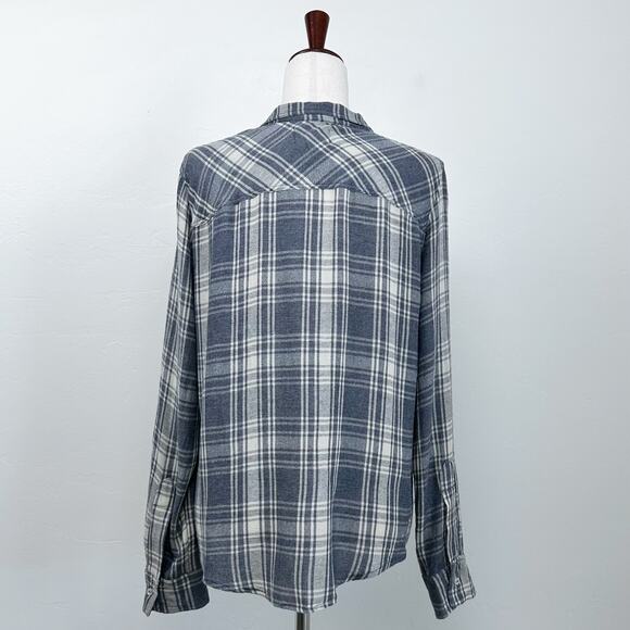 McGuire Wool Blend Plaid Collared Button-Up Shirt - Picture 8 of 10